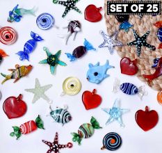 Figurines Glass Tiny Christmas Ornaments For Kids In Assorted Styles Set of 25 Pcs